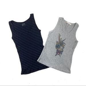 Set of Two Tank-Tops in Blue and Grey | Size S